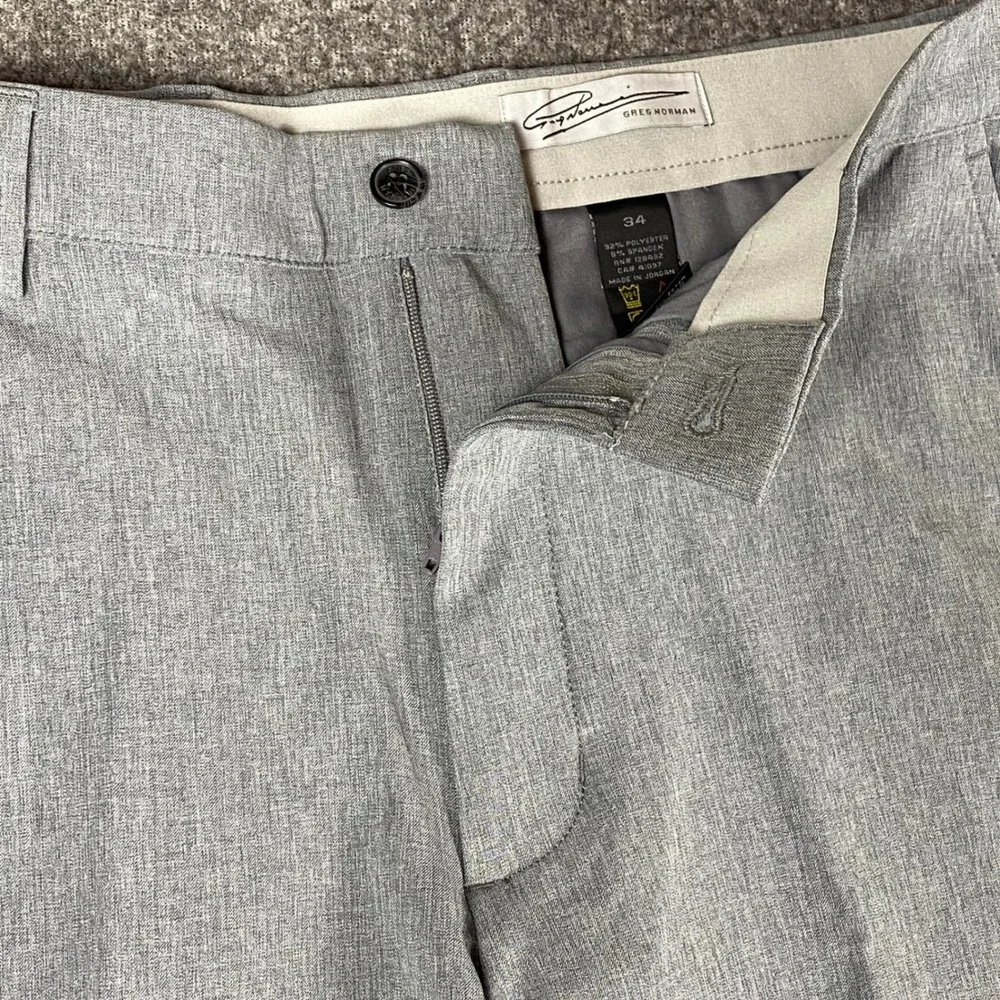 New Greg Norman Mens Golf Shorts 34‎ Grey Stretch Performance Flat Front Active